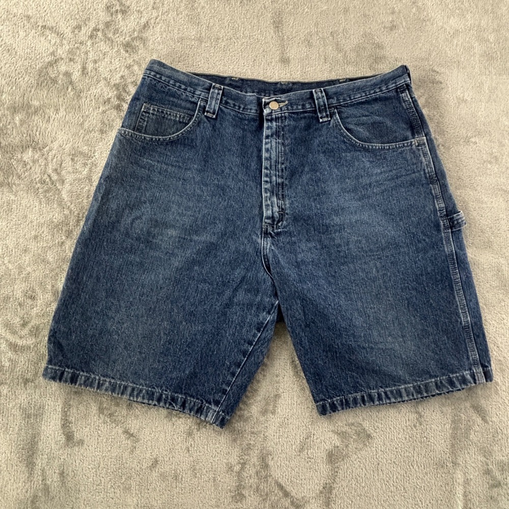 Wrangler Denim Carpenter Shorts Mens 38 Workwear Utility Jorts 64WC2ZD